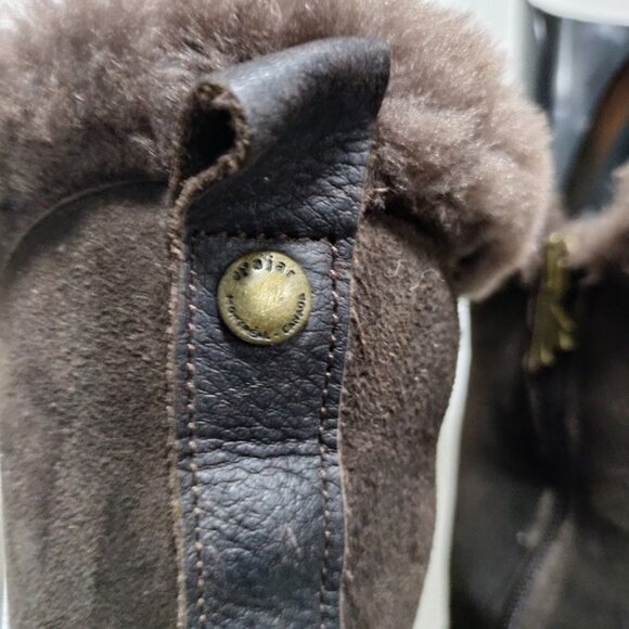 PAJAR Canada Karen Amarillo Waterproof Leather Shearling Fur Winter Boots 7-7.5 - Picture 6 of 11
